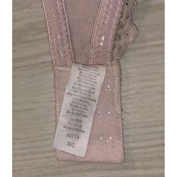 Jezebel 90774 Strapless Bra Multiway Lined Underwire Lace Womens 38C Beige - Picture 6 of 6